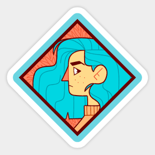 Blue hair girl Sticker